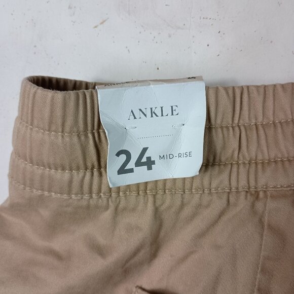 Lane Bryant Chino Pants Pull On Womens 24 44x27 Khaki Tapered Leg Athleisure - Picture 9 of 10